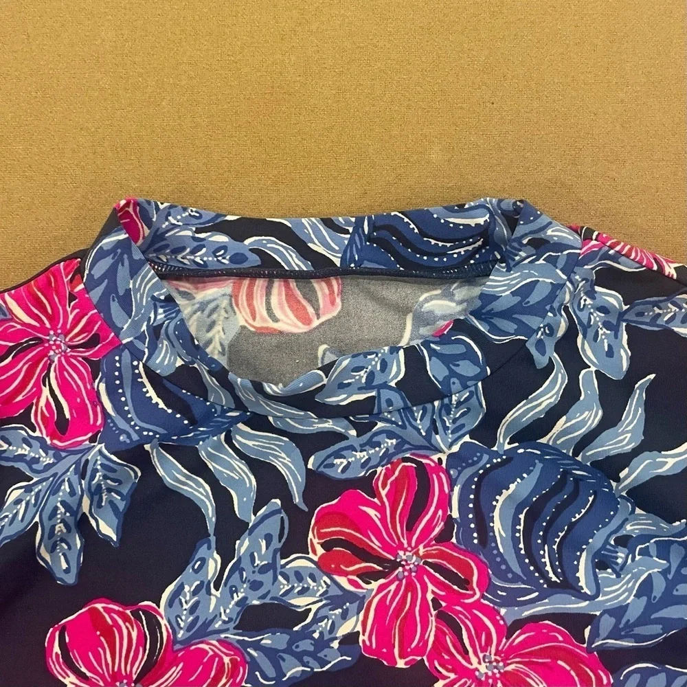 Girl’s Lilly Pulitzer Bobby Rashguard Low Tide Navy It’s Ofishell 12/14 See Desc